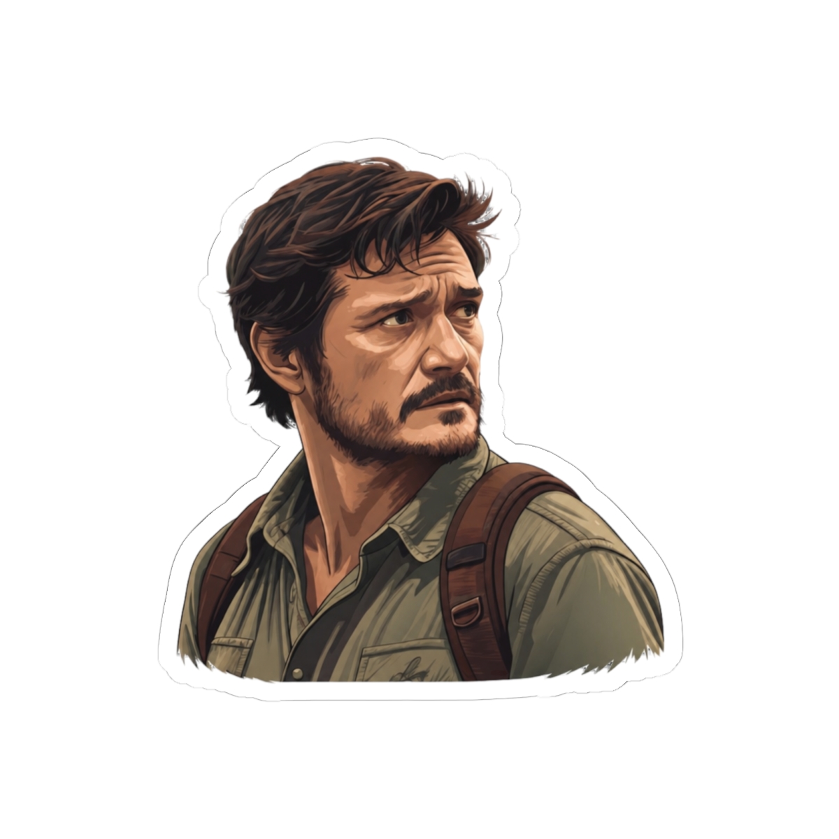 Joel Miller Pedro Pascal The Last of Us Survivor Sticker | Gritty Fandom Vinyl Decal — official The Last of Us Stickers