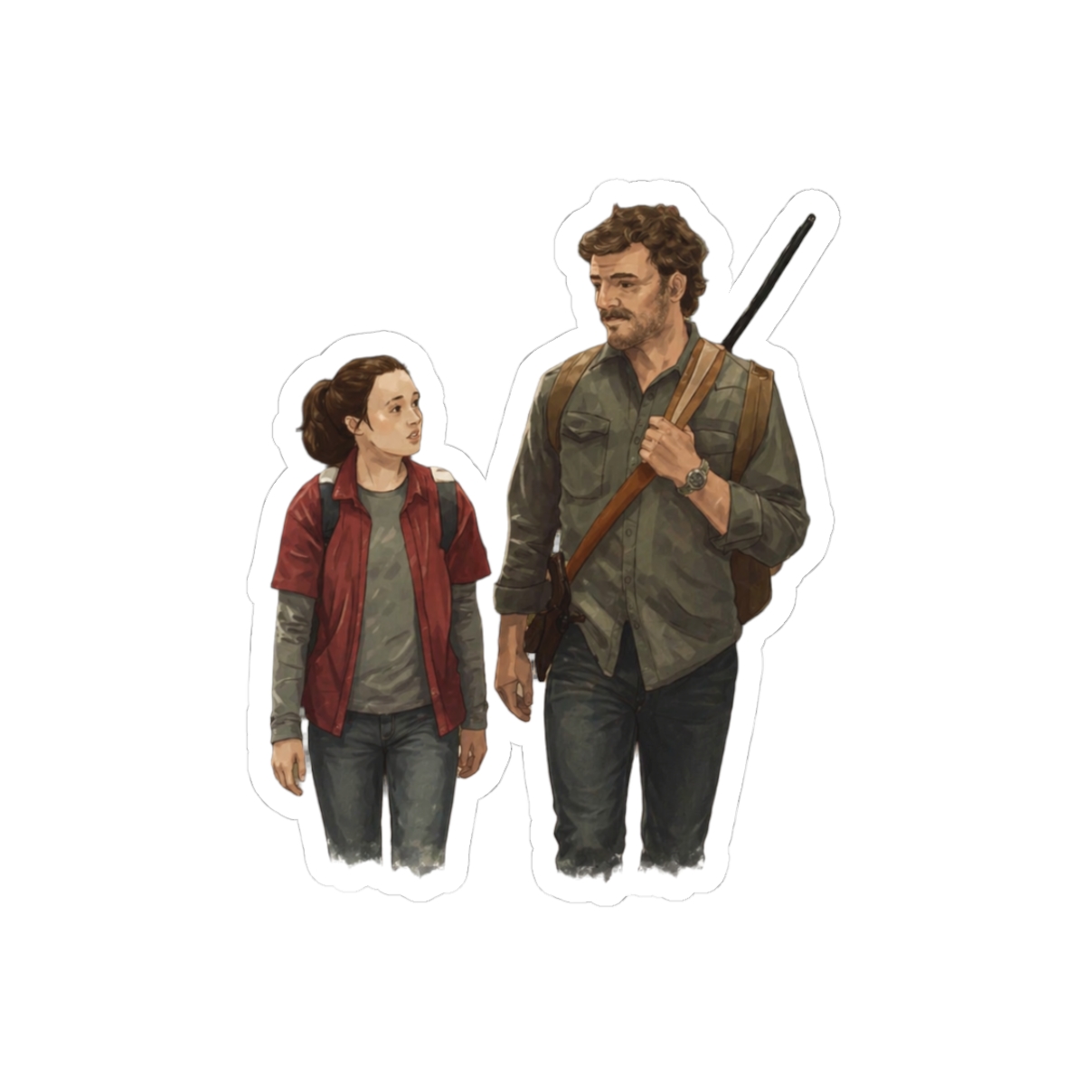Ellie & Joel The Last of Us HBO Portrait Fandom Sticker
